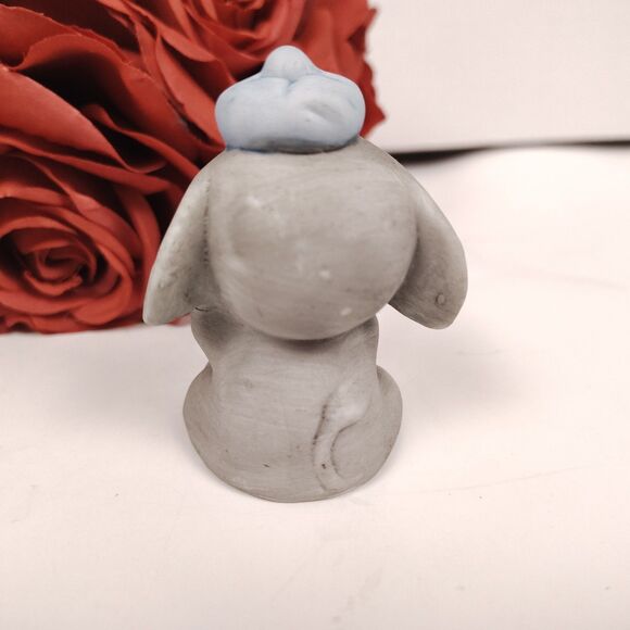 Vtg Pair Of Elephant Figurines Playful Nursery Mouse On Trunk Decor Taiwan Made - Picture 8 of 11